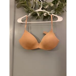 SKIMS Wireless Form Push Up Plunge Bra, Clay, 34C NWT
